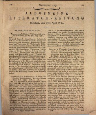 Allgemeine Literatur-Zeitung (Literarisches Zentralblatt für Deutschland) Dienstag 27. April 1790