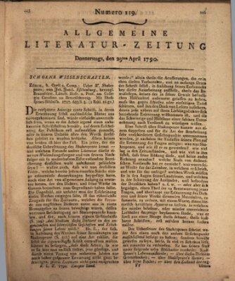 Allgemeine Literatur-Zeitung (Literarisches Zentralblatt für Deutschland) Donnerstag 29. April 1790