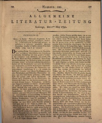 Allgemeine Literatur-Zeitung (Literarisches Zentralblatt für Deutschland) Sonntag 2. Mai 1790