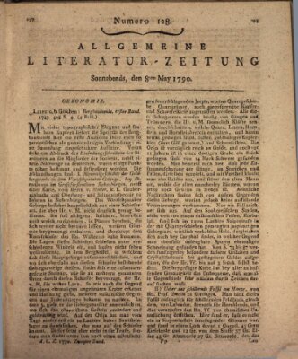 Allgemeine Literatur-Zeitung (Literarisches Zentralblatt für Deutschland) Samstag 8. Mai 1790