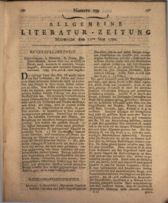 Allgemeine Literatur-Zeitung (Literarisches Zentralblatt für Deutschland) Mittwoch 19. Mai 1790