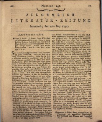 Allgemeine Literatur-Zeitung (Literarisches Zentralblatt für Deutschland) Samstag 22. Mai 1790