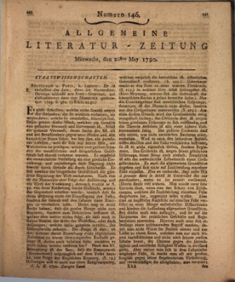 Allgemeine Literatur-Zeitung (Literarisches Zentralblatt für Deutschland) Mittwoch 26. Mai 1790