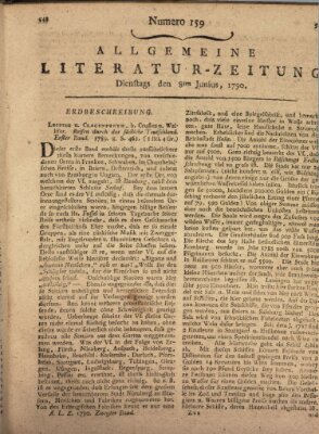 Allgemeine Literatur-Zeitung (Literarisches Zentralblatt für Deutschland) Dienstag 8. Juni 1790