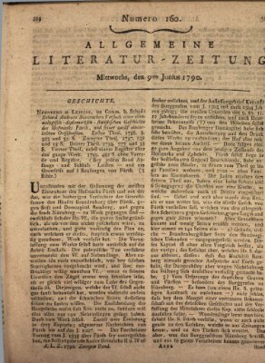 Allgemeine Literatur-Zeitung (Literarisches Zentralblatt für Deutschland) Mittwoch 9. Juni 1790