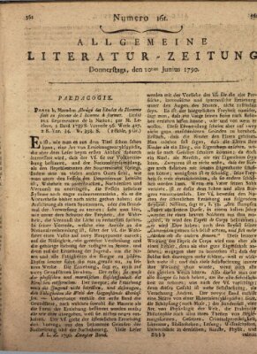 Allgemeine Literatur-Zeitung (Literarisches Zentralblatt für Deutschland) Donnerstag 10. Juni 1790