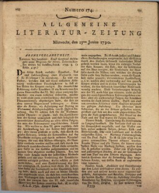 Allgemeine Literatur-Zeitung (Literarisches Zentralblatt für Deutschland) Mittwoch 23. Juni 1790