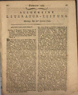 Allgemeine Literatur-Zeitung (Literarisches Zentralblatt für Deutschland) Montag 28. Juni 1790