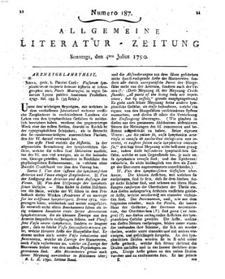 Allgemeine Literatur-Zeitung (Literarisches Zentralblatt für Deutschland) Sonntag 4. Juli 1790