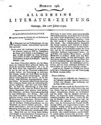 Allgemeine Literatur-Zeitung (Literarisches Zentralblatt für Deutschland) Sonntag 11. Juli 1790