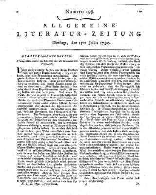 Allgemeine Literatur-Zeitung (Literarisches Zentralblatt für Deutschland) Dienstag 13. Juli 1790