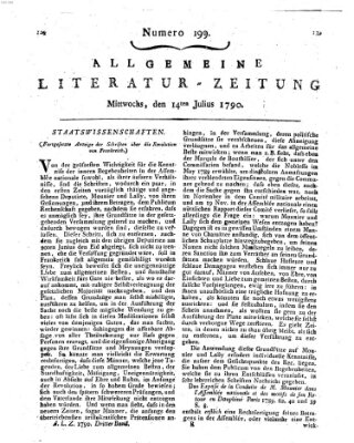 Allgemeine Literatur-Zeitung (Literarisches Zentralblatt für Deutschland) Mittwoch 14. Juli 1790