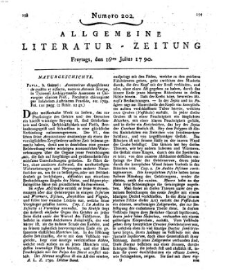 Allgemeine Literatur-Zeitung (Literarisches Zentralblatt für Deutschland) Freitag 16. Juli 1790