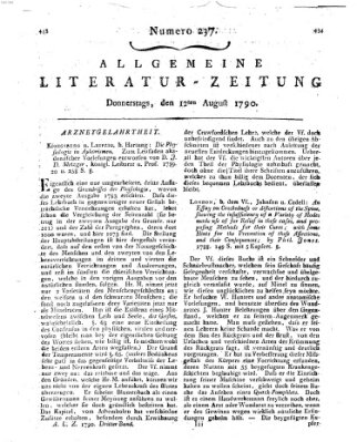 Allgemeine Literatur-Zeitung (Literarisches Zentralblatt für Deutschland) Donnerstag 12. August 1790