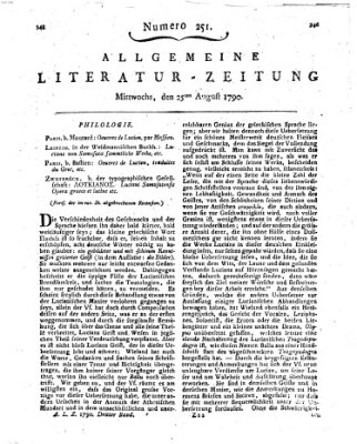 Allgemeine Literatur-Zeitung (Literarisches Zentralblatt für Deutschland) Mittwoch 25. August 1790