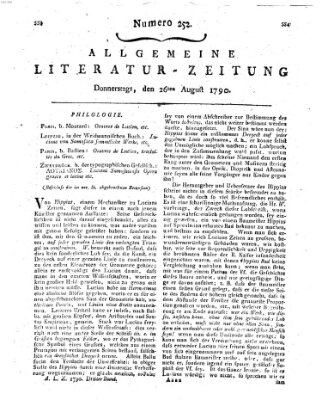 Allgemeine Literatur-Zeitung (Literarisches Zentralblatt für Deutschland) Donnerstag 26. August 1790