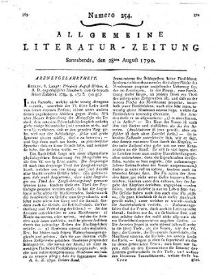 Allgemeine Literatur-Zeitung (Literarisches Zentralblatt für Deutschland) Samstag 28. August 1790