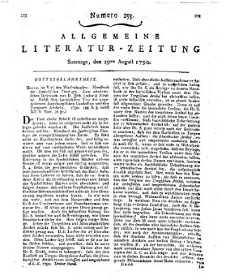 Allgemeine Literatur-Zeitung (Literarisches Zentralblatt für Deutschland) Sonntag 29. August 1790