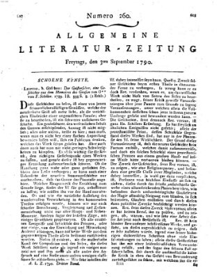 Allgemeine Literatur-Zeitung (Literarisches Zentralblatt für Deutschland) Freitag 3. September 1790