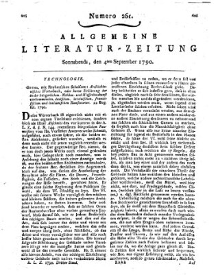 Allgemeine Literatur-Zeitung (Literarisches Zentralblatt für Deutschland) Samstag 4. September 1790