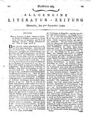 Allgemeine Literatur-Zeitung (Literarisches Zentralblatt für Deutschland) Mittwoch 8. September 1790