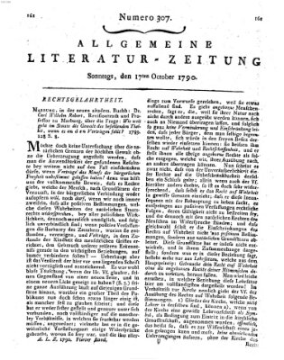 Allgemeine Literatur-Zeitung (Literarisches Zentralblatt für Deutschland) Sonntag 17. Oktober 1790