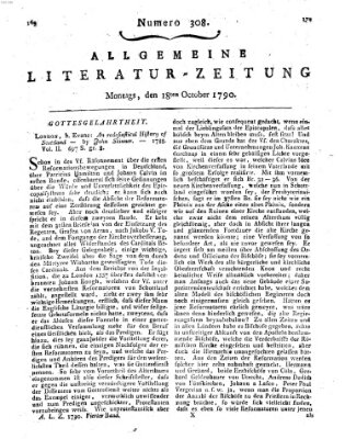 Allgemeine Literatur-Zeitung (Literarisches Zentralblatt für Deutschland) Montag 18. Oktober 1790