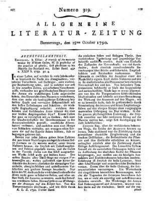 Allgemeine Literatur-Zeitung (Literarisches Zentralblatt für Deutschland) Donnerstag 28. Oktober 1790