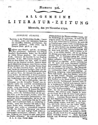 Allgemeine Literatur-Zeitung (Literarisches Zentralblatt für Deutschland) Mittwoch 3. November 1790