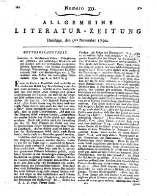 Allgemeine Literatur-Zeitung (Literarisches Zentralblatt für Deutschland) Dienstag 9. November 1790