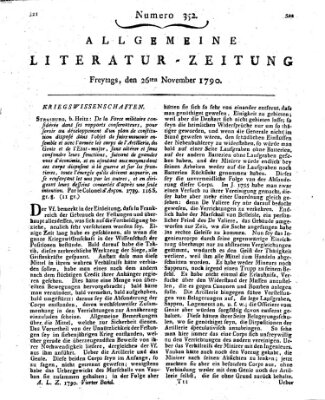 Allgemeine Literatur-Zeitung (Literarisches Zentralblatt für Deutschland) Freitag 26. November 1790