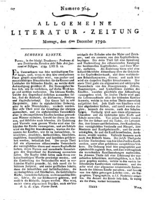 Allgemeine Literatur-Zeitung (Literarisches Zentralblatt für Deutschland) Montag 6. Dezember 1790