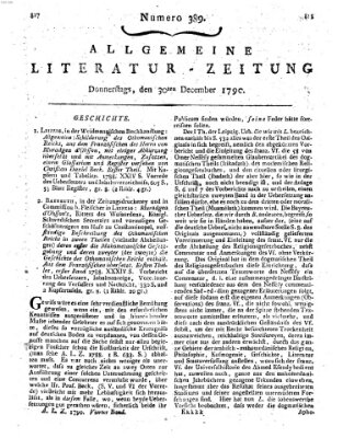 Allgemeine Literatur-Zeitung (Literarisches Zentralblatt für Deutschland) Donnerstag 30. Dezember 1790