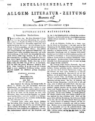 Allgemeine Literatur-Zeitung (Literarisches Zentralblatt für Deutschland) Mittwoch 8. Dezember 1790