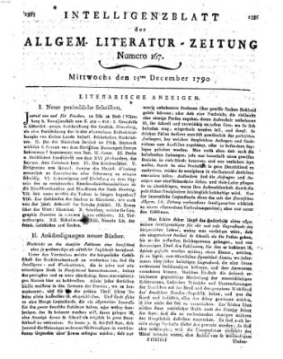 Allgemeine Literatur-Zeitung (Literarisches Zentralblatt für Deutschland) Mittwoch 15. Dezember 1790