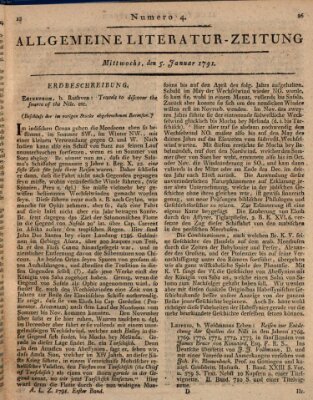 Allgemeine Literatur-Zeitung (Literarisches Zentralblatt für Deutschland) Mittwoch 5. Januar 1791