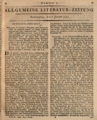 Allgemeine Literatur-Zeitung (Literarisches Zentralblatt für Deutschland) Donnerstag 6. Januar 1791