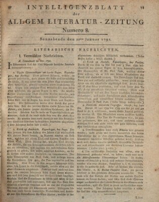 Allgemeine Literatur-Zeitung (Literarisches Zentralblatt für Deutschland) Samstag 22. Januar 1791