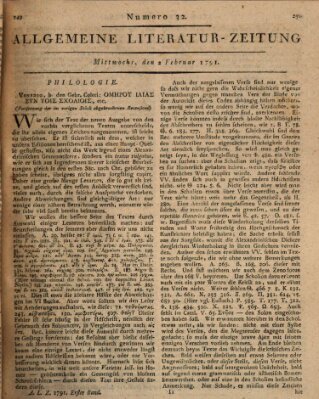 Allgemeine Literatur-Zeitung (Literarisches Zentralblatt für Deutschland) Mittwoch 2. Februar 1791