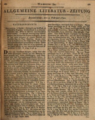 Allgemeine Literatur-Zeitung (Literarisches Zentralblatt für Deutschland) Donnerstag 3. Februar 1791