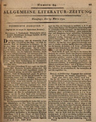 Allgemeine Literatur-Zeitung (Literarisches Zentralblatt für Deutschland) Dienstag 15. März 1791