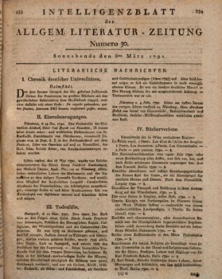 Allgemeine Literatur-Zeitung (Literarisches Zentralblatt für Deutschland) Samstag 5. März 1791