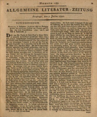 Allgemeine Literatur-Zeitung (Literarisches Zentralblatt für Deutschland) Freitag 8. Juli 1791