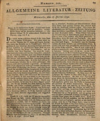 Allgemeine Literatur-Zeitung (Literarisches Zentralblatt für Deutschland) Mittwoch 27. Juli 1791