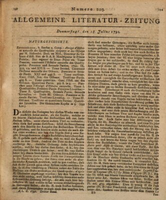 Allgemeine Literatur-Zeitung (Literarisches Zentralblatt für Deutschland) Donnerstag 28. Juli 1791