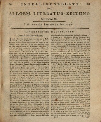 Allgemeine Literatur-Zeitung (Literarisches Zentralblatt für Deutschland) Mittwoch 13. Juli 1791