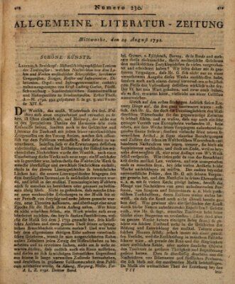 Allgemeine Literatur-Zeitung (Literarisches Zentralblatt für Deutschland) Mittwoch 24. August 1791