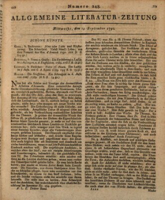 Allgemeine Literatur-Zeitung (Literarisches Zentralblatt für Deutschland) Mittwoch 14. September 1791