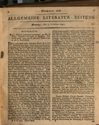 Allgemeine Literatur-Zeitung (Literarisches Zentralblatt für Deutschland) Montag 3. Oktober 1791