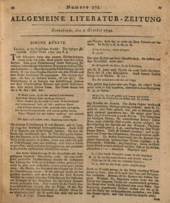 Allgemeine Literatur-Zeitung (Literarisches Zentralblatt für Deutschland) Samstag 8. Oktober 1791